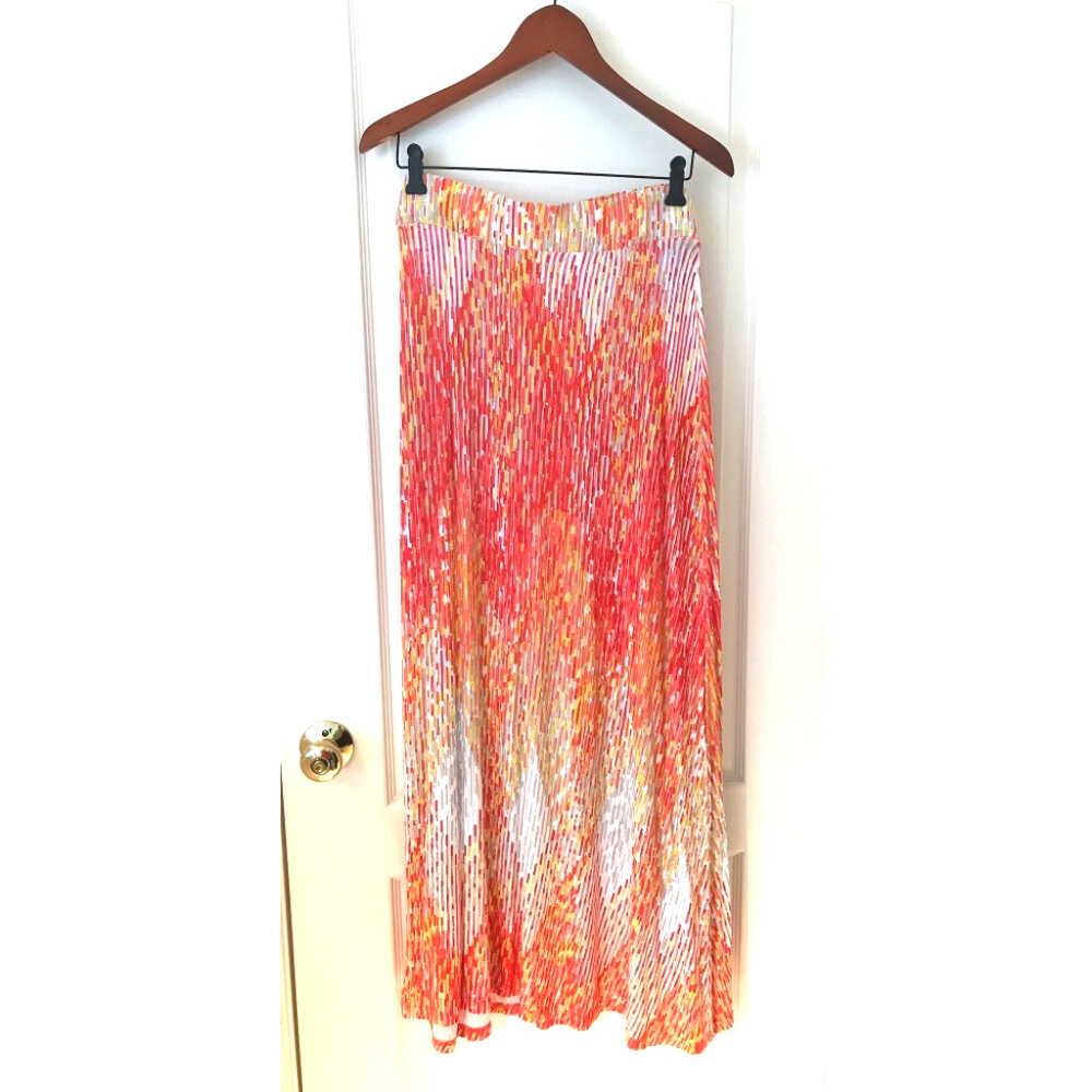 Coral Diamonds Maxi Skirt 26/28 by Lane Bryant